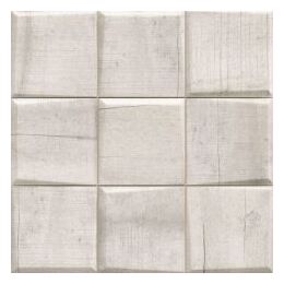 Matowa płytka Pattern Wood White 33x33 z fakturą i rysami przypominającymi białe drewno