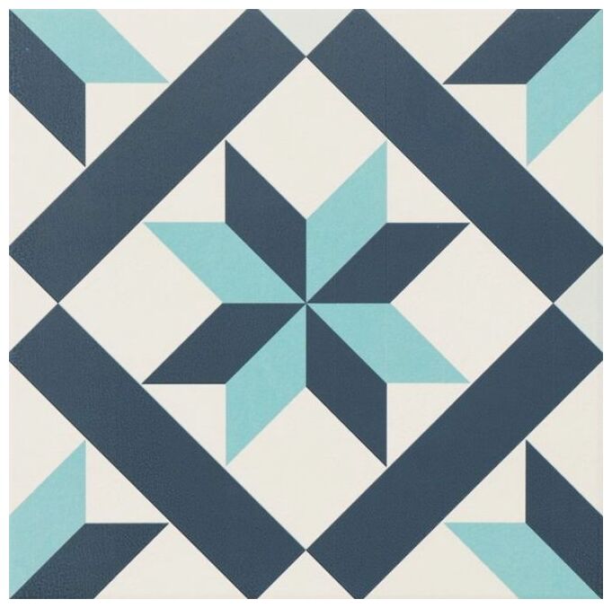 Hanoi Blue Decor gres 33x33 z matowym patchworkowym wzorem w odcieniach niebieskiego i beżu - zdjęcie nr: 3