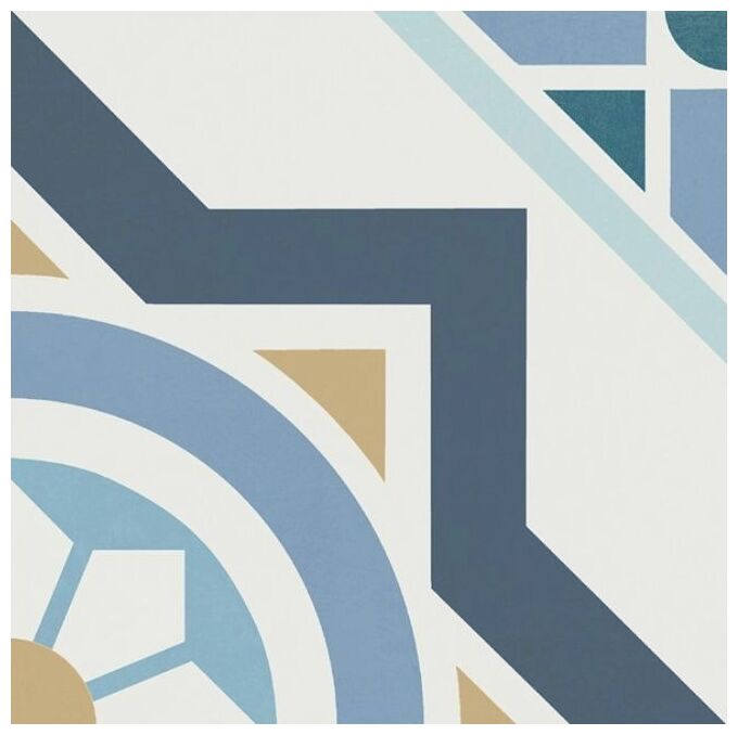 Hanoi Blue Decor gres 33x33 z matowym patchworkowym wzorem w odcieniach niebieskiego i beżu - zdjęcie nr: 4