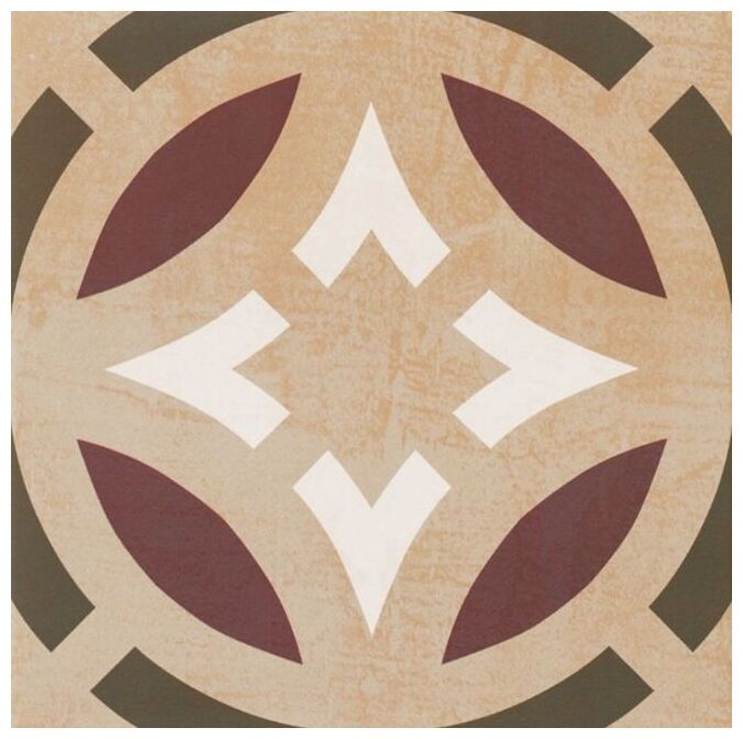 Patchworkowa płytka Hanoi MIX Decor gres 33x33 z geometryczno-roślinnymi wzorami w stonowanych barwach - zdjęcie nr: 5