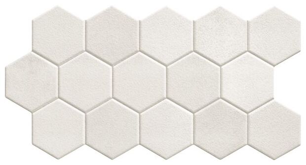 Realonda (wyprzedaż) Hex White gres 26.5x51 - gres heksagonalny na podłogę
