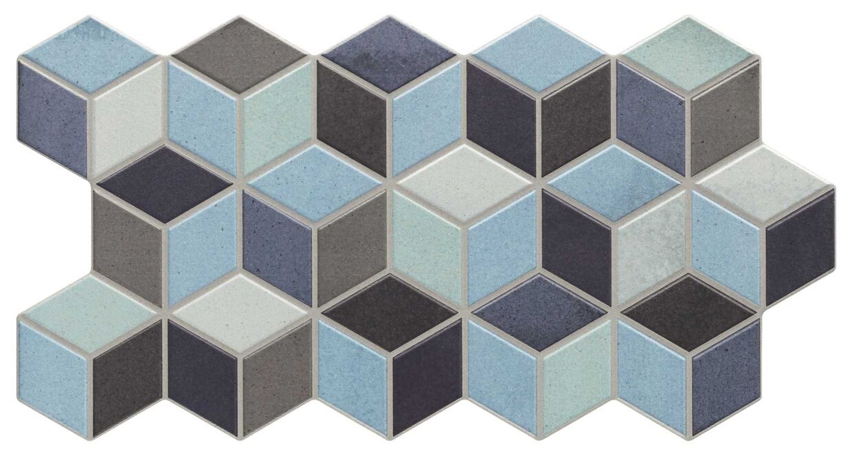 realonda rhombus blue gres 26.5x51 