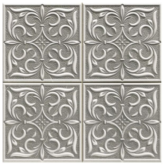 Szary gres Muse Grey LIS 33x33 z wyraźnym ornamentem na matowej i strukturalnej powierzchni