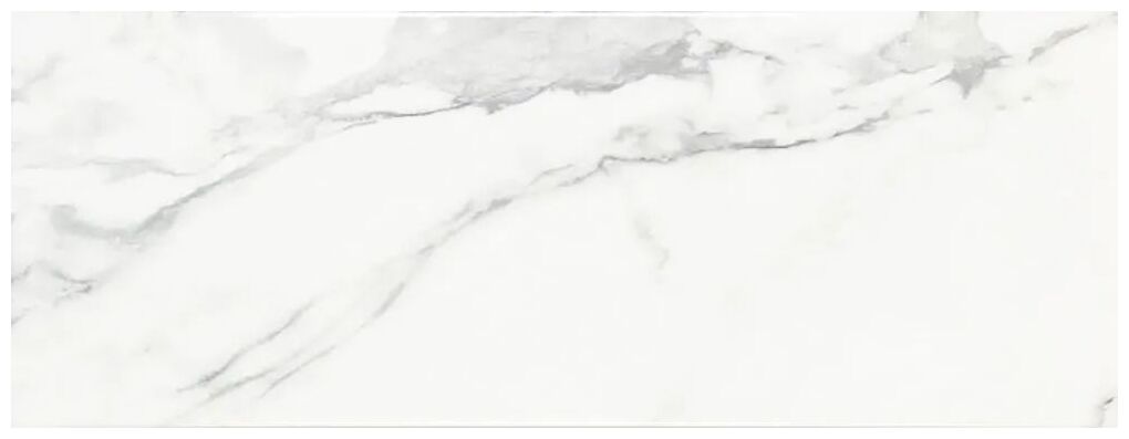 Błyszcząca płytka ścienna Venato Bianco Gloss z marmuropodobnym wzorem w bieli i szarości