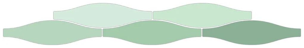 ribesalbes sailing wave green gloss płytka ścienna 7.5x30 - zdjęcie główne