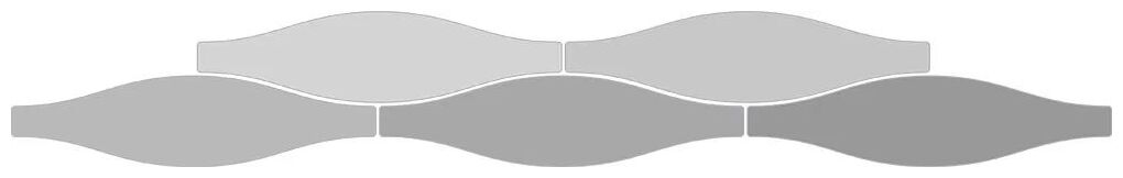 ribesalbes sailing wave light grey gloss płytka ścienna 7.5x30 - zdjęcie główne