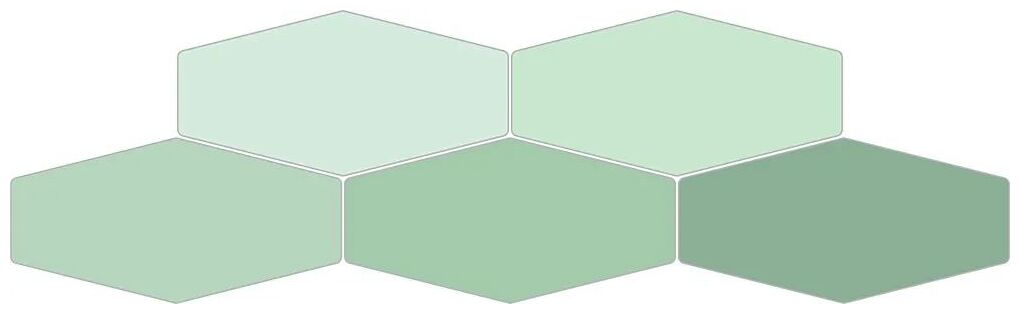 ribesalbes sailing hex green gloss płytka ścienna 10x20 - zdjęcie główne