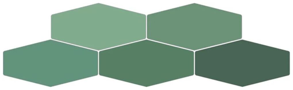 Heksagonalna płytka ścienna Sailing HEX Emerald Gloss w odcieniach zieleni z błyszczącą powierzchnią