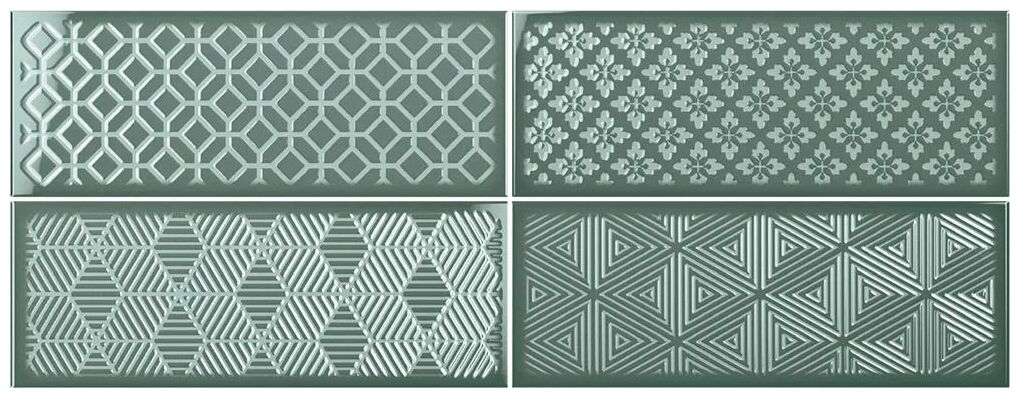 ribesalbes fulham green glossy dekor 15x40 - zdjęcie główne