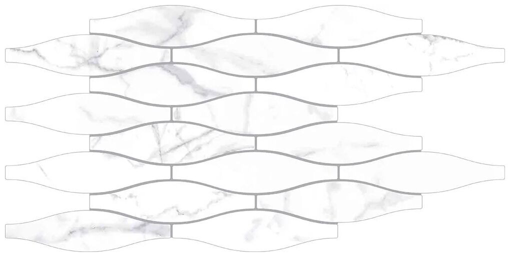 ribesalbes shaped marble wave carrara gloss płytka ścienna 7.5x30 