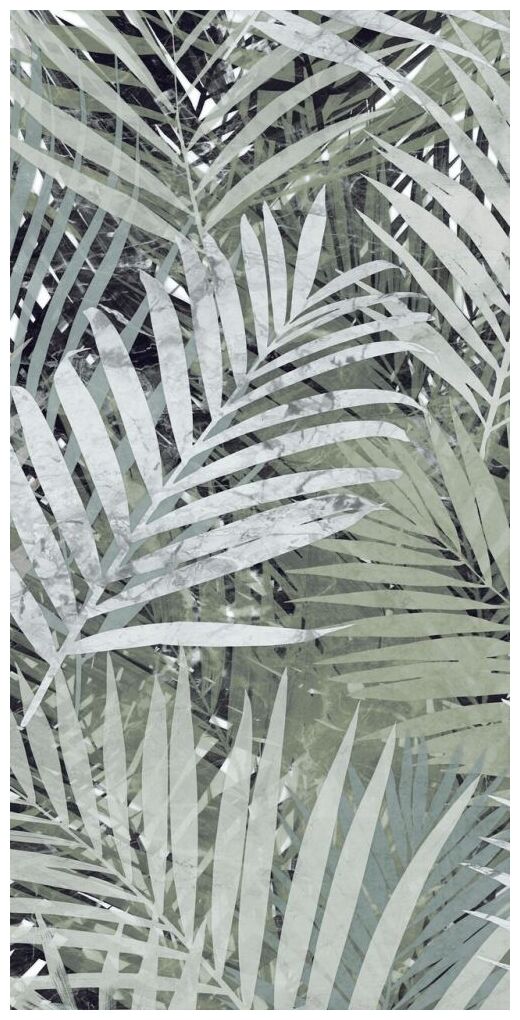 Płytka Natura Felci MIX Verde z matowym wykończeniem i wzorem liści paproci w zieleni