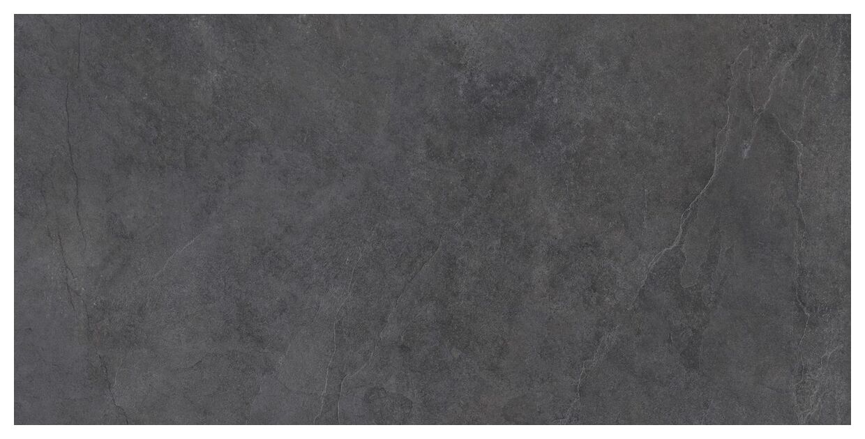 Matowy gres Pizarra Antracite 60x120 z fakturą imitującą naturalny kamień w kolorze antracytu