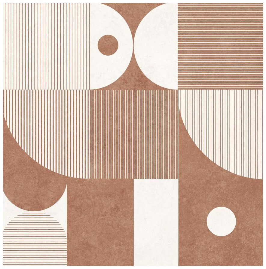 Stargres Dessau Cotto Pattern gres rektyfikowany 60x60 - wielkoformatowy gres do salonu i przedpokoju - zdjęcie nr: 2