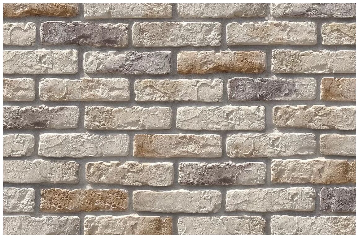 Kamień dekoracyjny Retro Brick Sahara 6,4x24,5 o nieregularnej fakturze w jasnych odcieniach