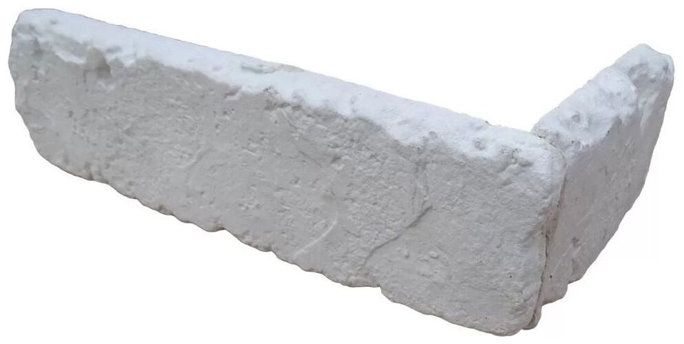 Retro Brick White Narożnik dekoracyjny z bielonego betonu o fakturze imitującej cegłę