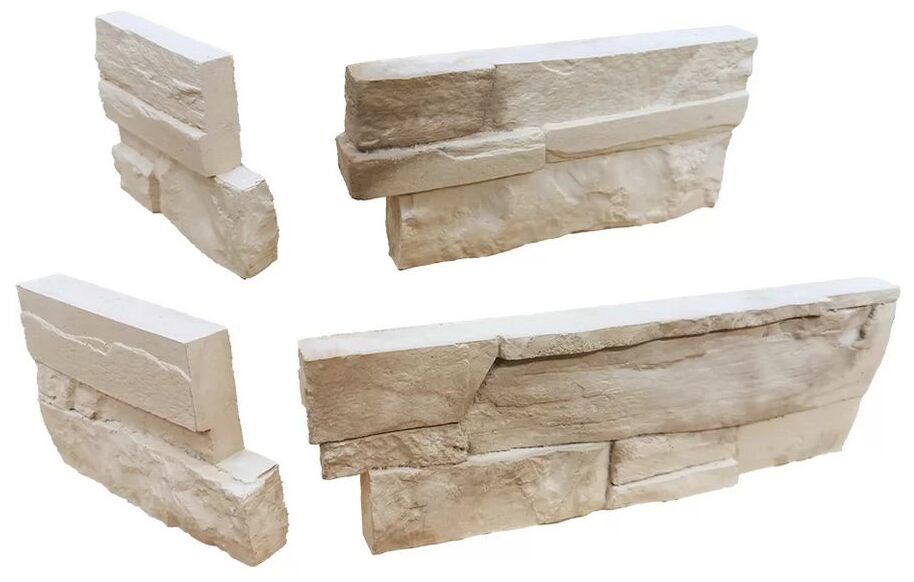 Odessa Beige Narożnik dekoracyjny z fakturą kamienia w odcieniach beżu i jasnej szarości - zdjęcie nr: 2