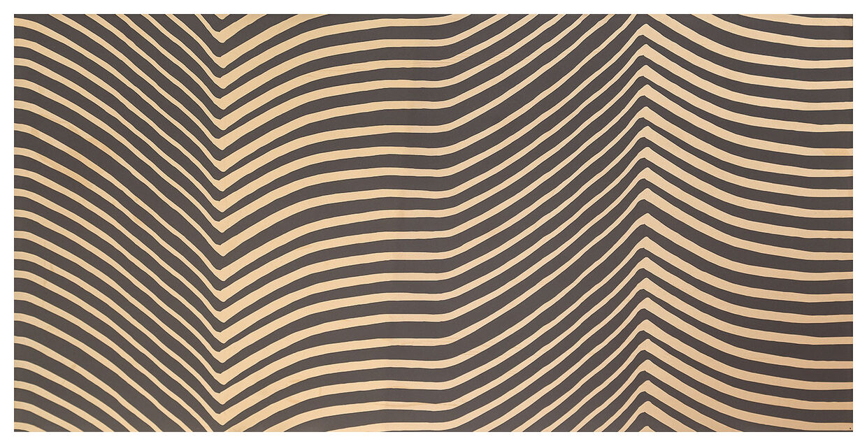 Błyszcząca płytka Shine Concrete Dark z geometrycznym wzorem w czerni i beżu