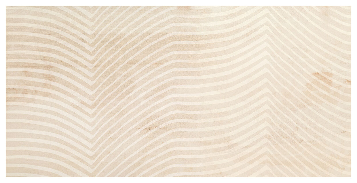 Błyszcząca płytka Shine Concrete Light z delikatnym wzorem falistych linii w beżowym odcieniu