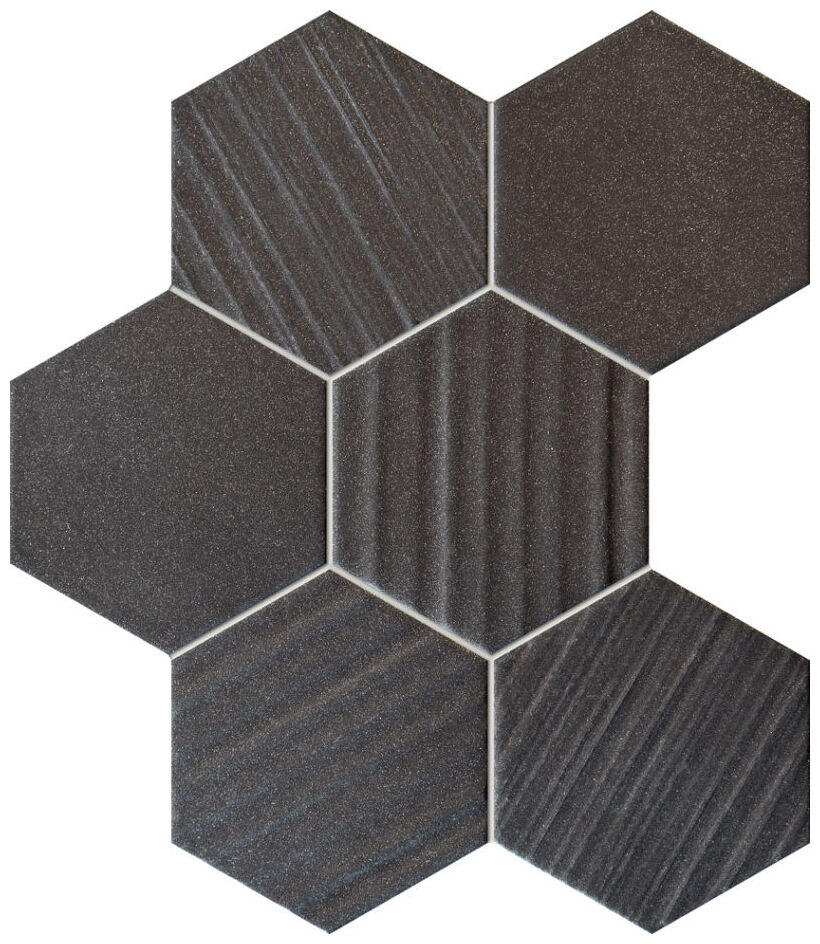 tubądzin horizon hex black mozaika 28.9x22.1 - zdjęcie główne
