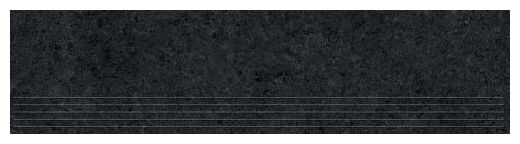 Tubądzin Zimba Black STR stopnica 29.8x119.8x0.8 - czarna stopnica gresowa kamieniopodobna
