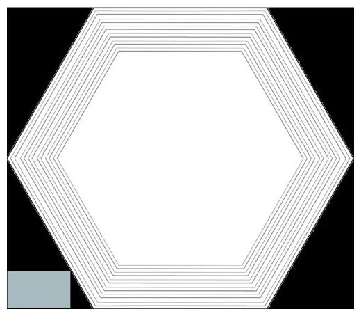tubądzin cielo e terra blu geometry 2 mat dekor 19.2x22.1x0.6 - zdjęcie główne