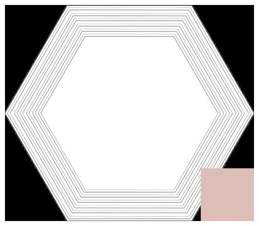 tubądzin cielo e terra polvere geometry 2 mat dekor 19.2x22.1x0.6 - zdjęcie główne