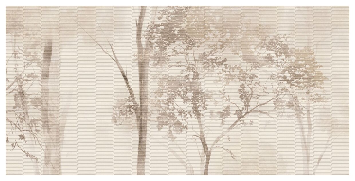 Tubądzin Tropical Forest Right C dekor Gresowy 59.8x119.8x0.8 - matowa płytka dekoracyjna do salonu