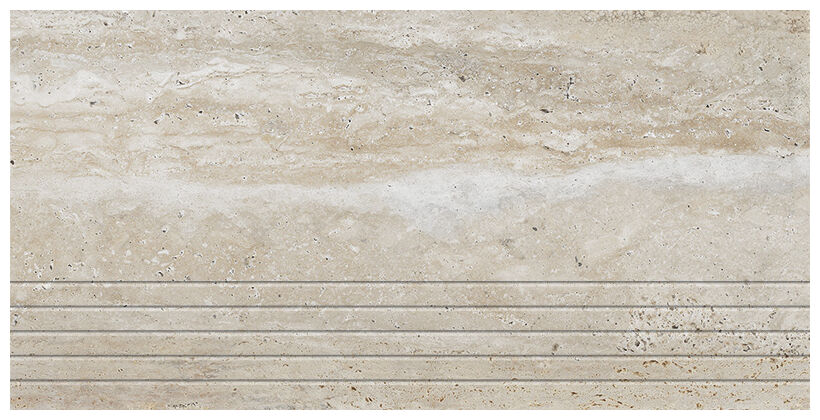 tubądzin travertino mat stopnica rektyfikowana 29.6x59.8x0.8 - zdjęcie główne