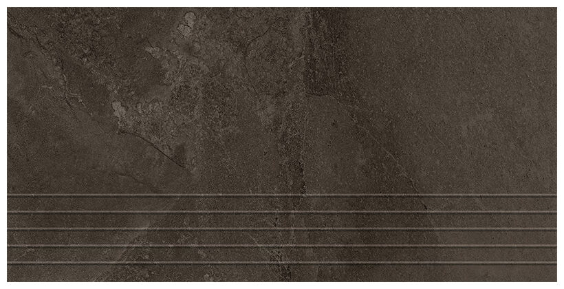 Tubądzin Grand Cave Brown stopnica rektyfikowana 29.8x59.8 - stopnica gresowa matowa kamieniopodobna