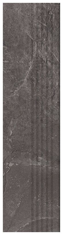 Tubądzin Grand Cave Graphite stopnica rektyfikowana 29.8x119.8 - stopnica gresowa matowa kamieniopodobna