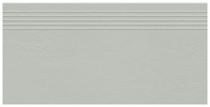 Tubądzin Industrio Grey stopnica mat rektyfikowana 29.8x59.8x0.8 - stopnica gresowa szara na schody
