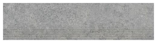 Tubądzin Zimba Light Grey STR stopnica 29.8x119.8x0.8 - szara stopnica gresowa imitująca kamień
