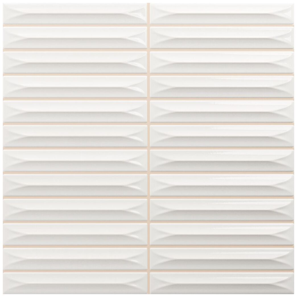 Vilar Albaro Nairobi Arrow OFF White Precorte płytka ścienna 20x20 - biała glazura 3d do łazienki i kuchni
