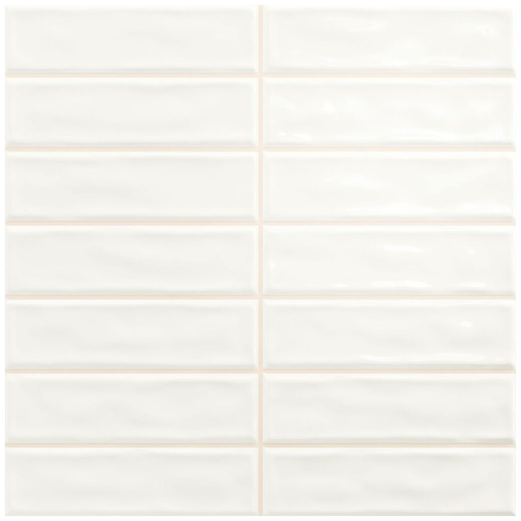 Biała płytka Sticks White 20x20 z błyszczącą powierzchnią i rustykalną fakturą