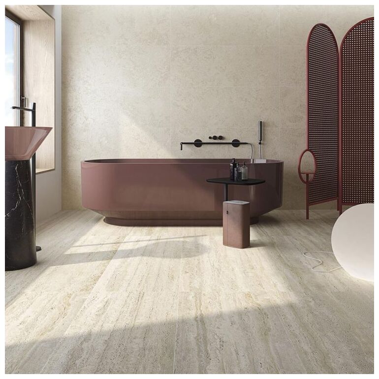 Antypoślizgowy gres Paris-R Natural R10 60x120 o fakturze i kolorystyce naturalnego trawertynu - zdjęcie nr: 4