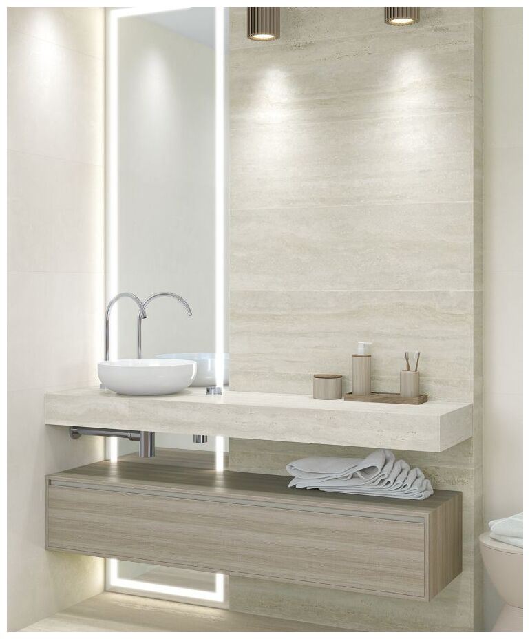 Antypoślizgowy gres Paris-R Natural R10 60x120 o fakturze i kolorystyce naturalnego trawertynu - zdjęcie nr: 6