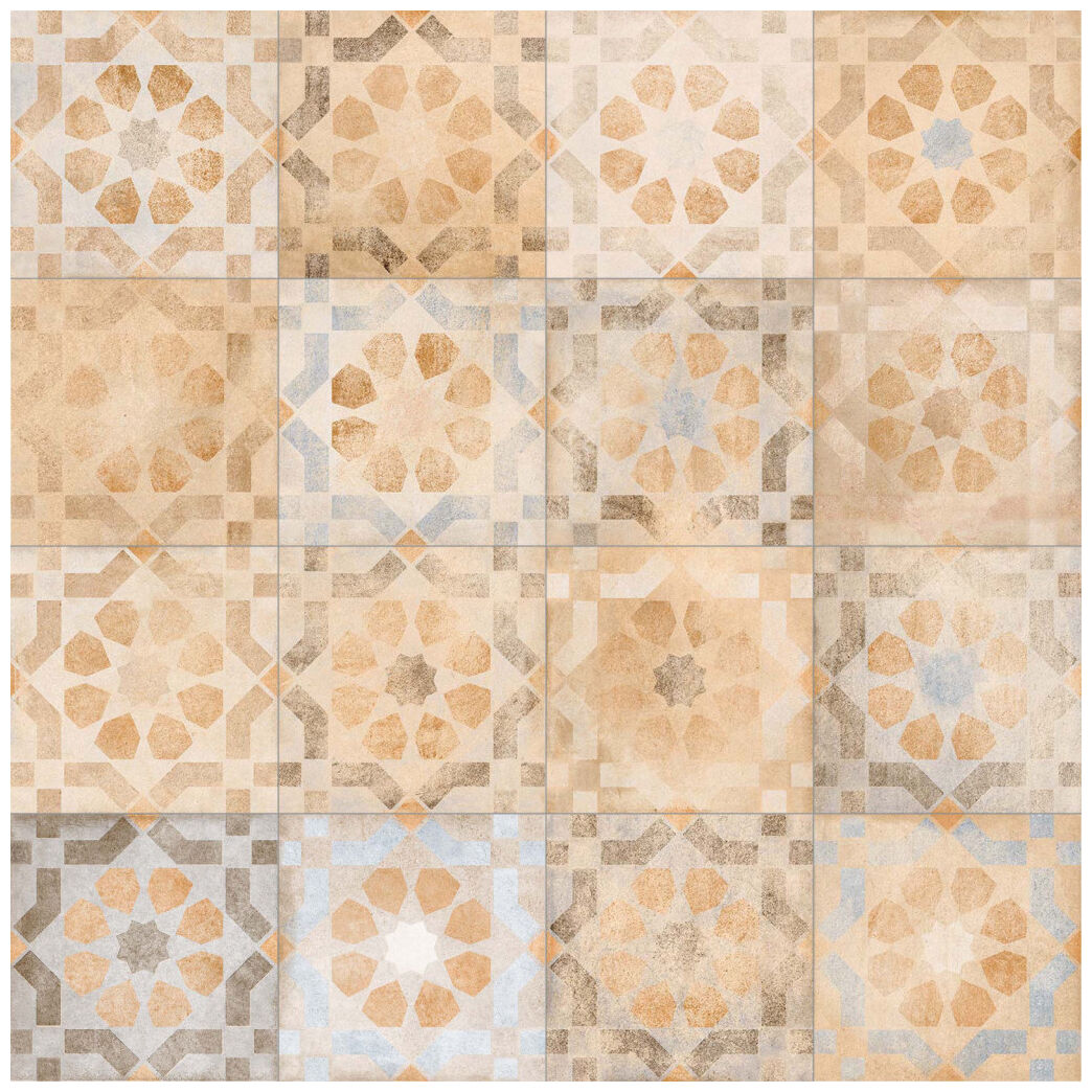 Matowa płytka Kemble Multicolor 30x30 o wzorze imitującym cement w beżach i jasnych brązach - zdjęcie nr: 2