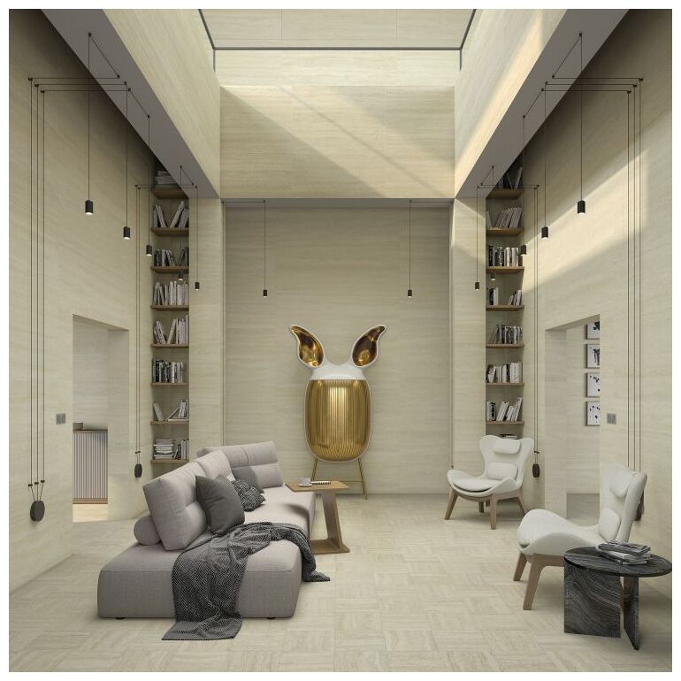 Matowy gres Paris Natural R10 30x30 o fakturze trawertynu z nieregularnymi przebarwieniami - zdjęcie nr: 3