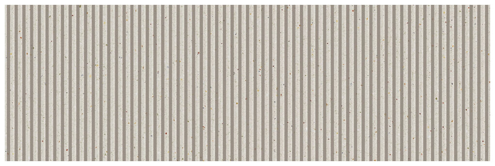 Beżowa płytka ścienna Genti-R Umbra 32x99 z ryflowaną matową strukturą i naturalnym wzorem