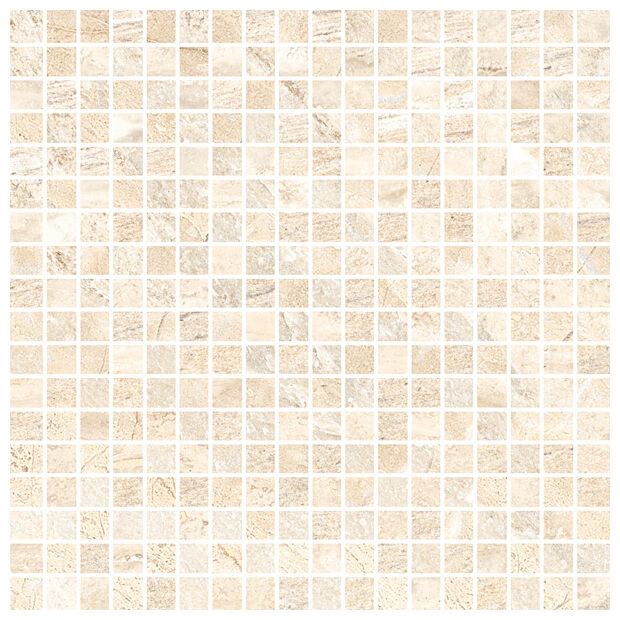 Beżowa mozaika Plentzia-Sp Beige 30x30 z marmurowym efektem i delikatnym połyskiem lappato