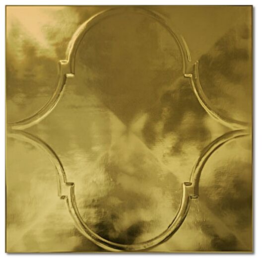 Błyszcząca płytka Pashtun ORO dekor 20x20 o złoto-miodowym kolorze i strukturalnej fakturze