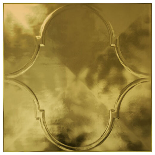 Błyszcząca płytka Pashtun ORO dekor 20x20 o złoto-miodowym kolorze i strukturalnej fakturze - zdjęcie nr: 2