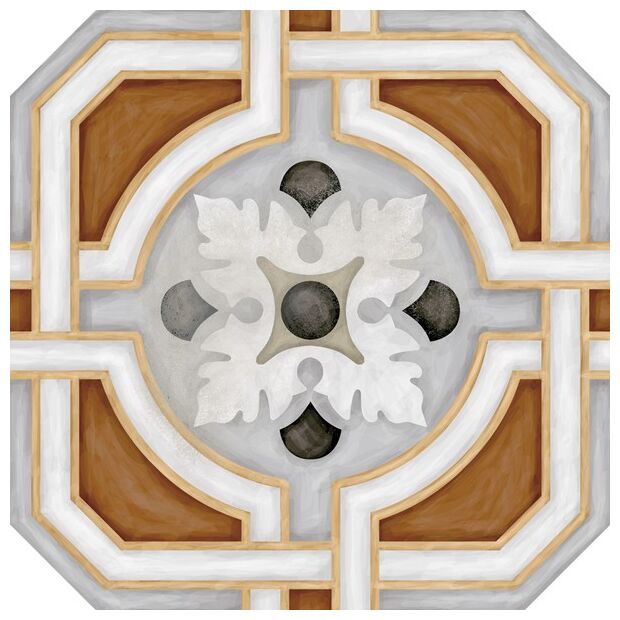 Płytka Zimer Multicolor Octogono 20x20 z geometrycznym wzorem w odcieniach bieli i szarości