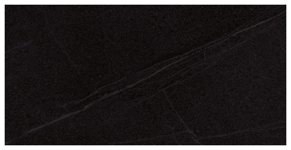 Matowa płytka Seine Basalto gres 30x60 w kolorze ciemnego bazaltu z delikatnymi żyłkami