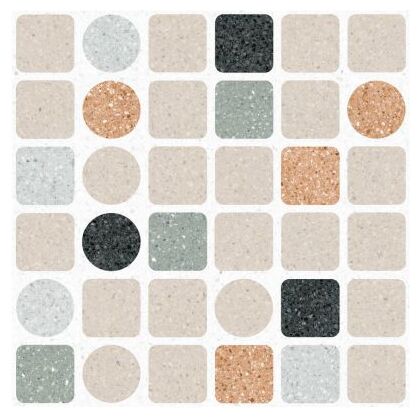 Loano-R Multicolor gres rektyfikowany 20x20 z wzorem patchworkowym w odcieniach beżu i brązu - zdjďż˝cie nr: 3