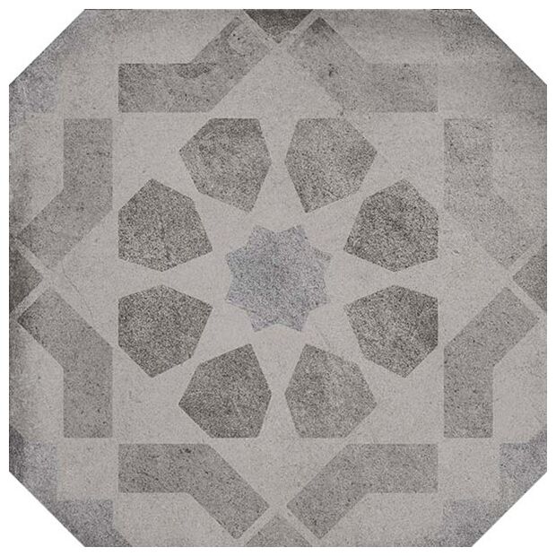 Mała płytka Turgis Sombra Octogono o kształcie oktagonalnym z matowym geometrycznym wzorem