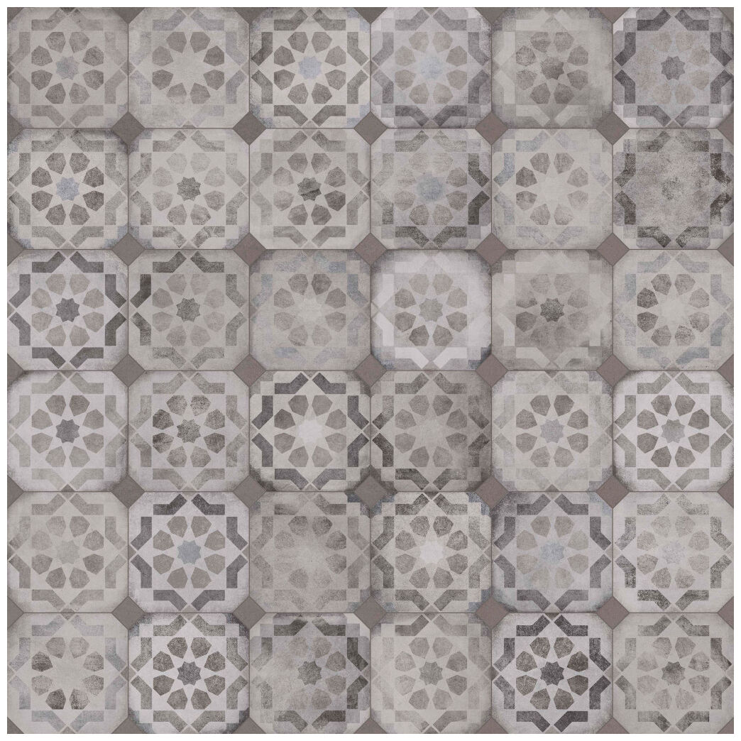 Mała płytka Turgis Sombra Octogono o kształcie oktagonalnym z matowym geometrycznym wzorem - zdjęcie nr: 3