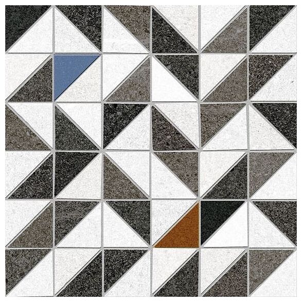 Matowy gres Havre-R Grafito 20x20 z geometrycznym wzorem w odcieniach szarości i grafitu