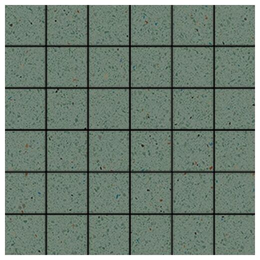 Niebieska mozaika gresowa lastryko Micra Indigo Mosaico 30x30 z drobnymi plamkami i matową powierzchnią