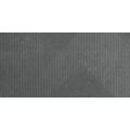 Grafitowy gres Modular Glitch Graphite 1 STR z ryflowaną powierzchnią i subtelnymi smugami